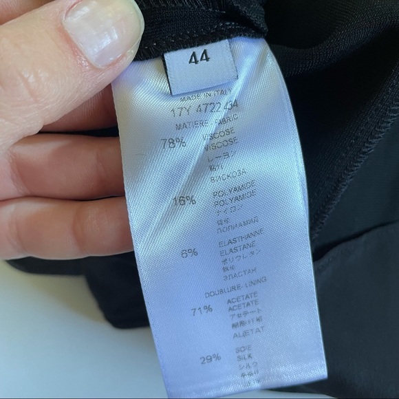 Givenchy Black Ruffle Hem Side Zipper Pencil Skirt - Picture 14 of 16